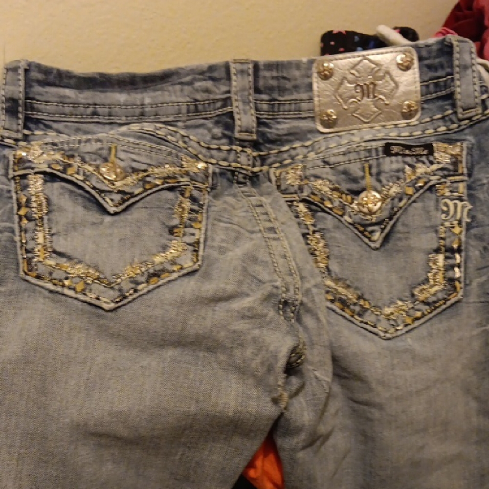 Women's Embellished Miss Me Blue Jeans - Picture 3 of 4